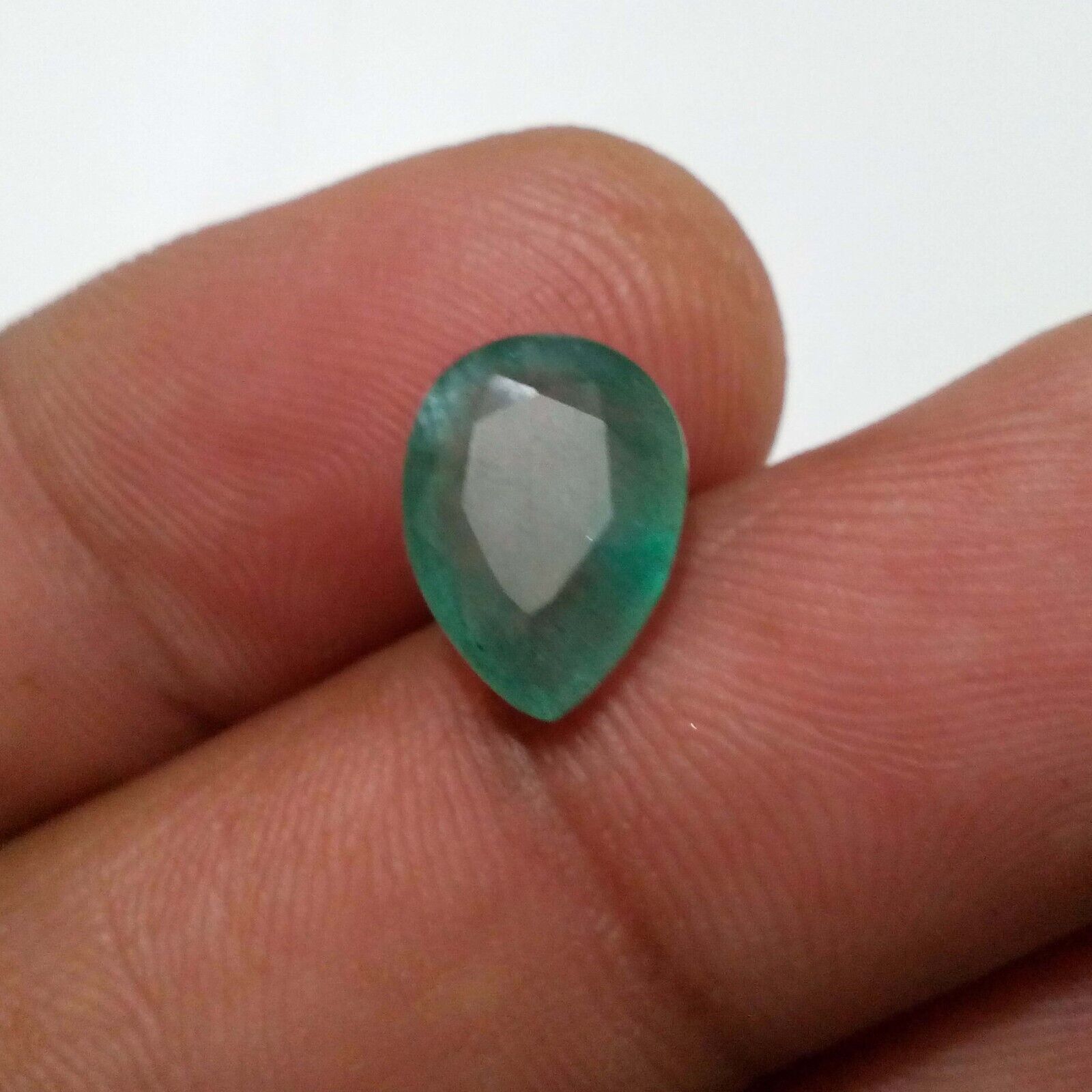 100% Natural Beautiful Colombian Emerald Faceted Pear 3.40 Crt Loose Gemstone