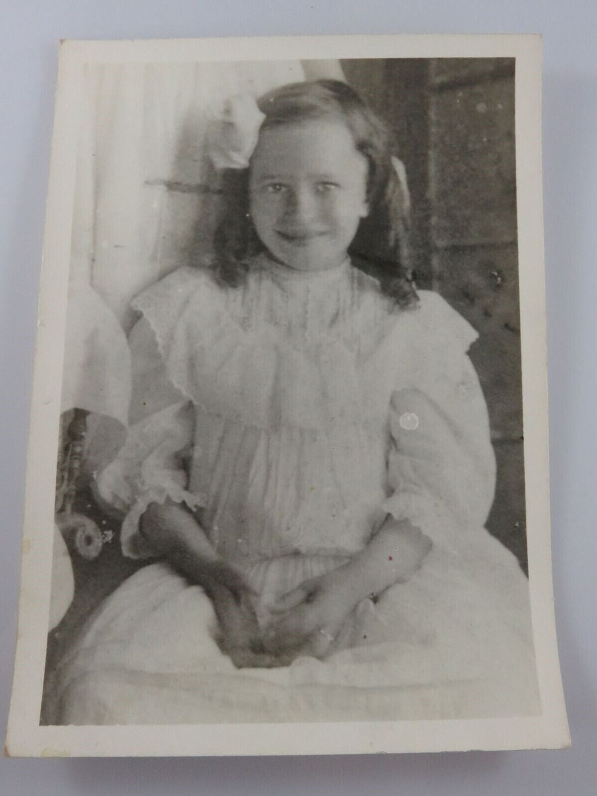Cute Little Girl Black & White Circa 1940 Vintage Photograph 7\