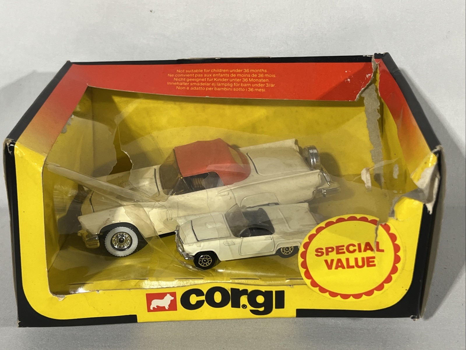 Vintage Corgi Ford Thunderbird Duo Set 1:32 & 1:64  1981 Great Britian
