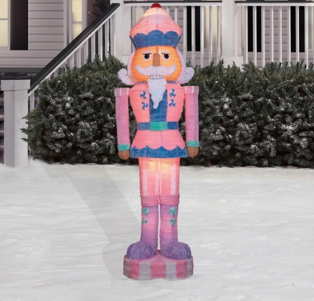 6 ft Lighted Pop Up Plush Pastel Nutcracker 2024 Mrs. Claus\' Bakery Collection 6 ft Lighted Pop Up Plush Pastel Nutcracker 2024 Mrs. Claus\' Bakery Collection