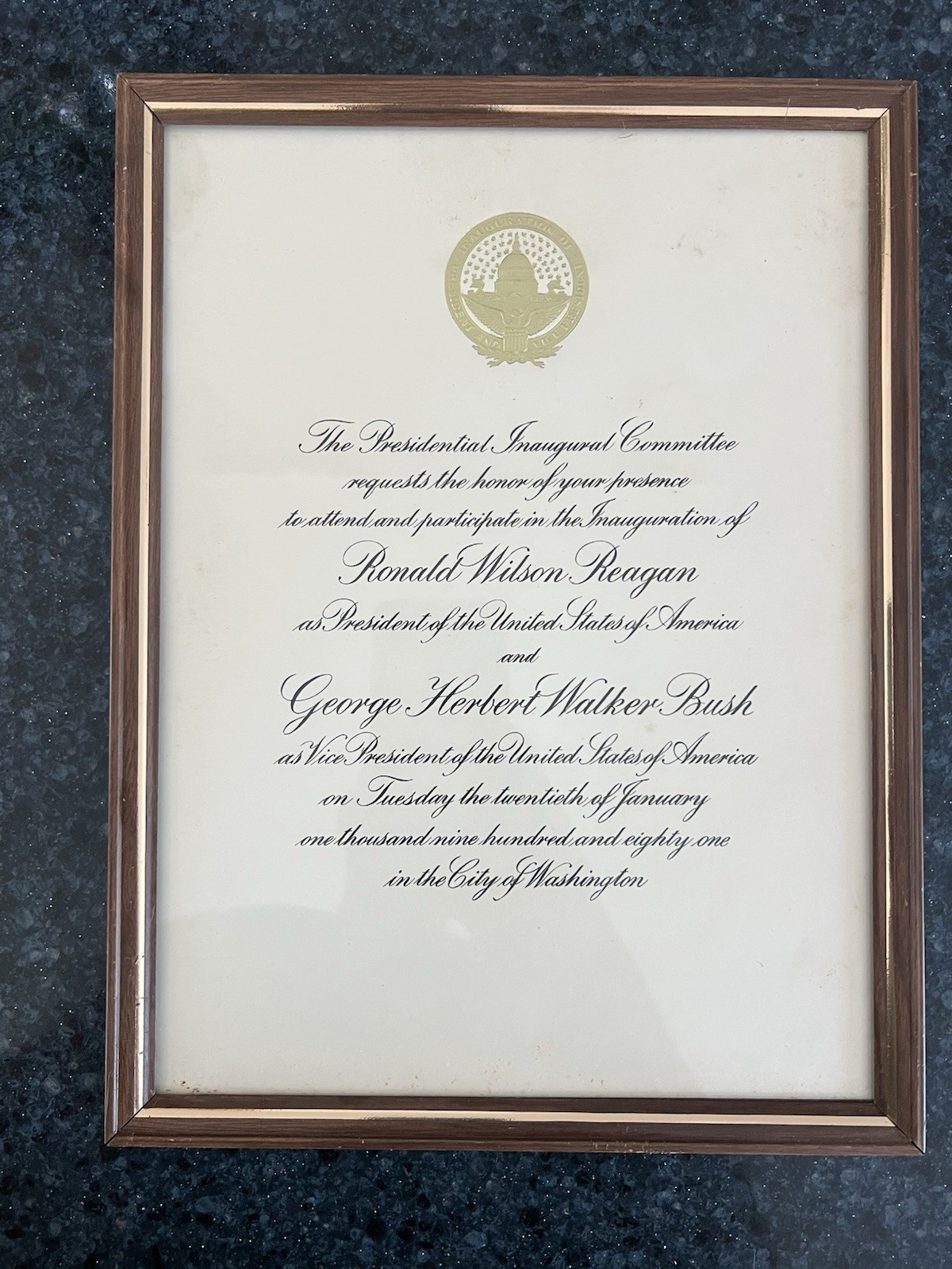 Rare 1981 Reagan Bush Presidential Inauguration Invitation with POTUS Gold Seal