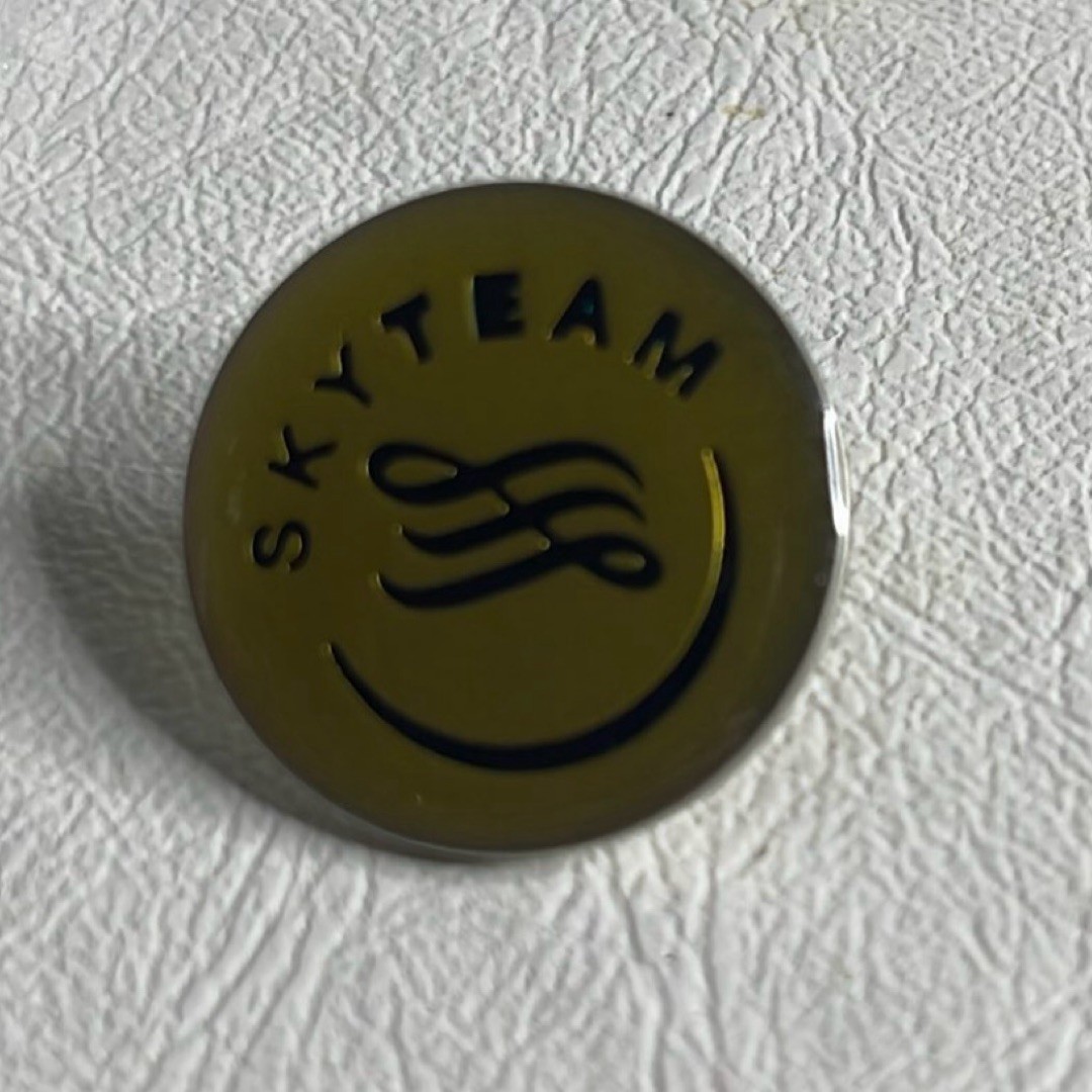 SkyTeam Airline Alliance Lapel Pin Delta Air France Gold Tone Badge SkyTeam Airline Alliance Lapel Pin Delta Air France Gold Tone Badge