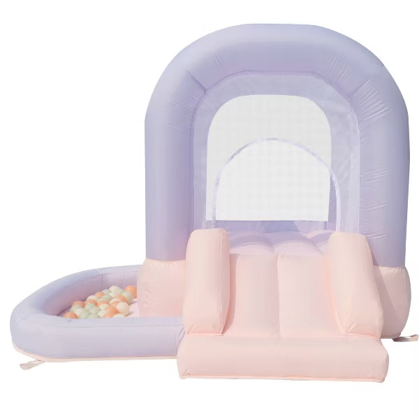 Bounceland Mini Inflatable Bounce House with Ball Pit - Cotton Candy