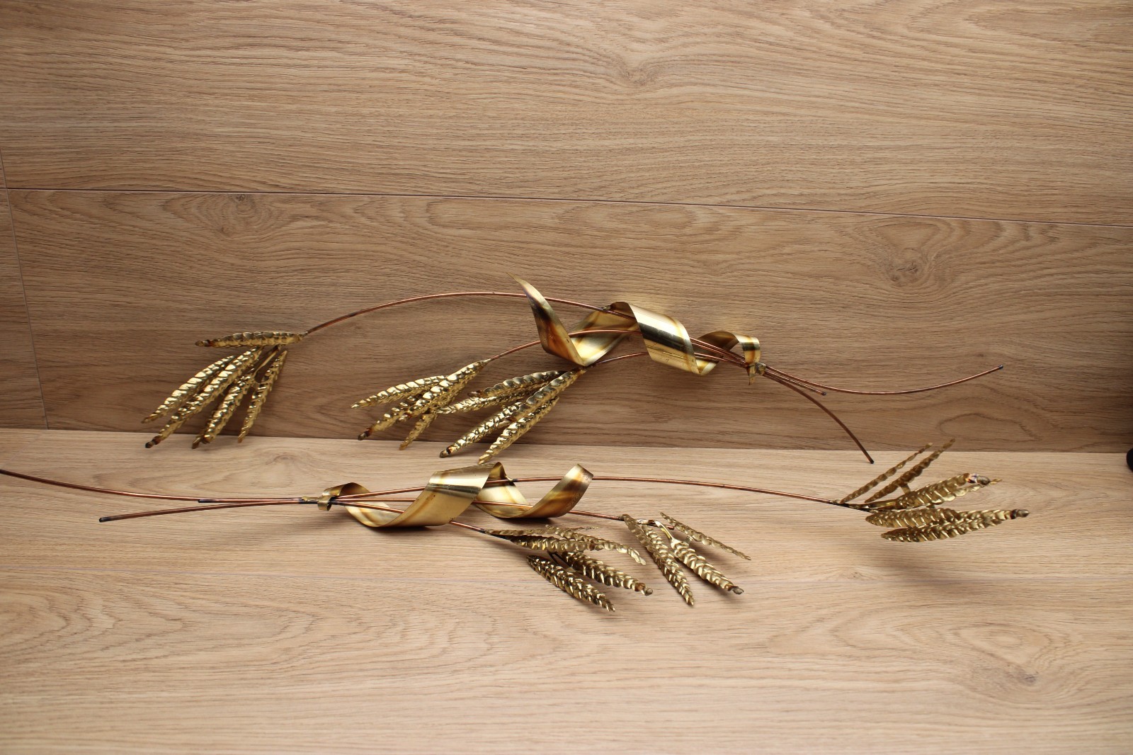 Pair Home Interiors Brass Gold Metal Wheat Sheaf Wall Decor HOMCO 30 Pair Home Interiors Brass Gold Metal Wheat Sheaf Wall Decor HOMCO 30