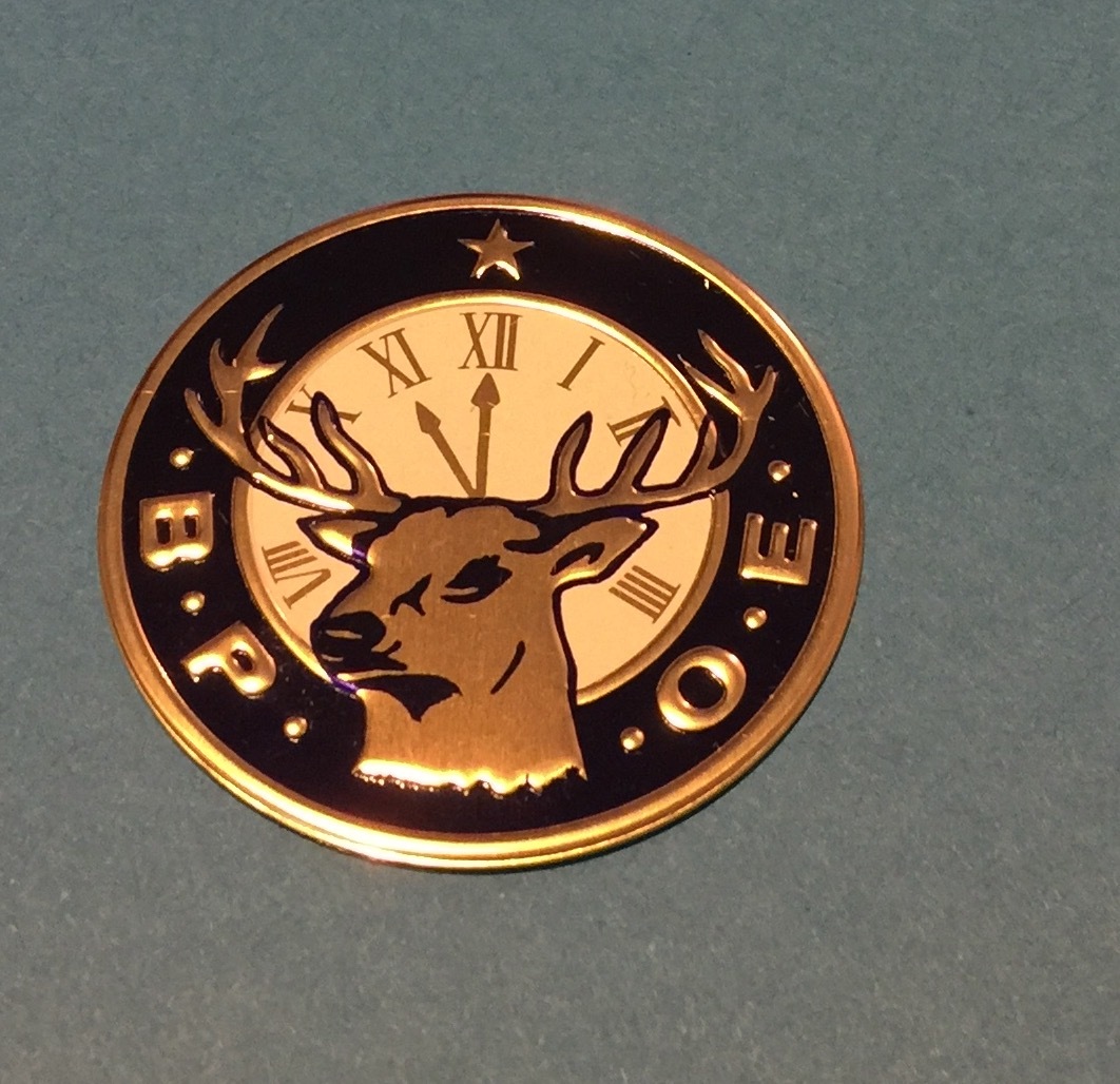 BPOE ELKS LODGE EMBLEM LOGO 2\' INCH LITHO INSERT ADHESIVE BACK 