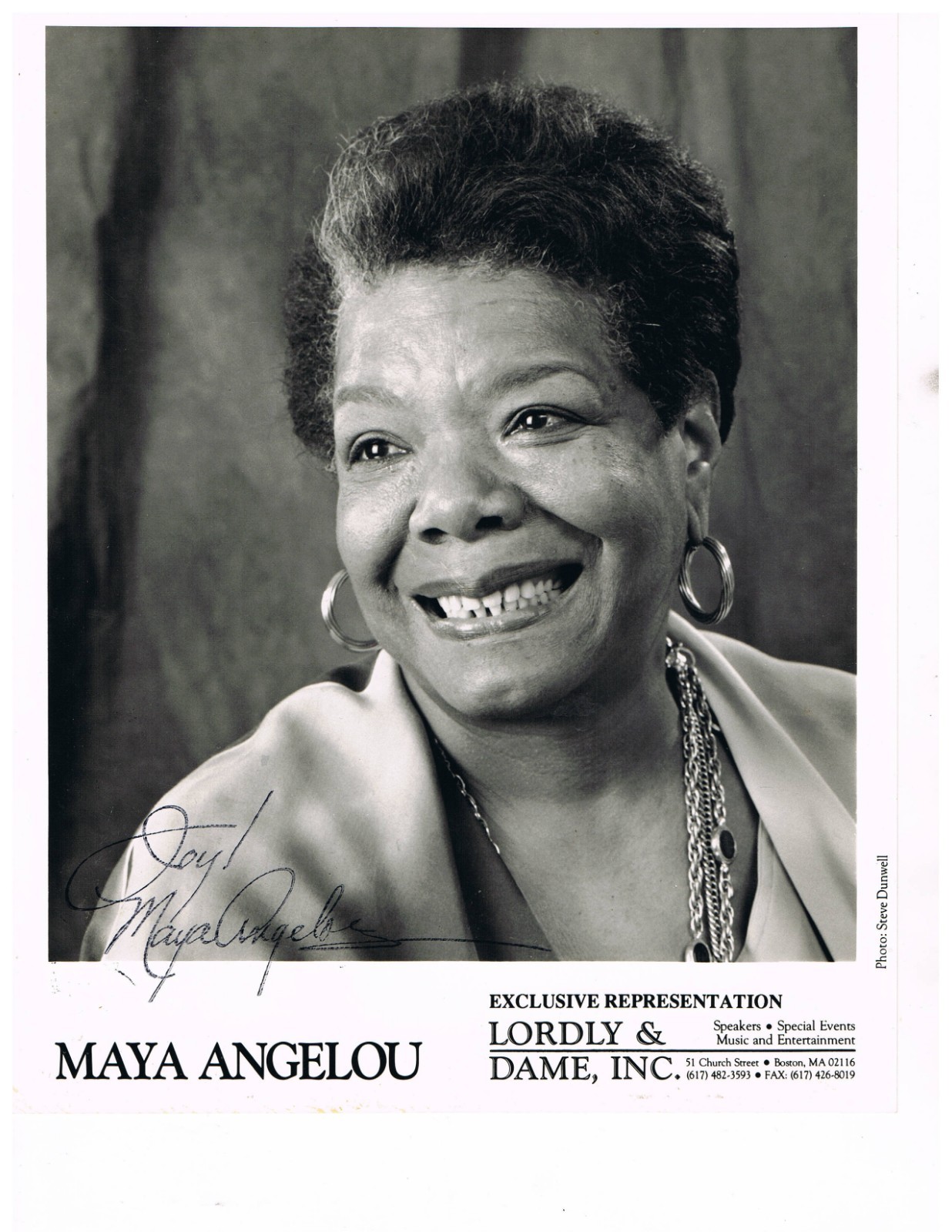 PRICE DROP  Original Autograph of Dr. Maya Angelou with her JOY statement.