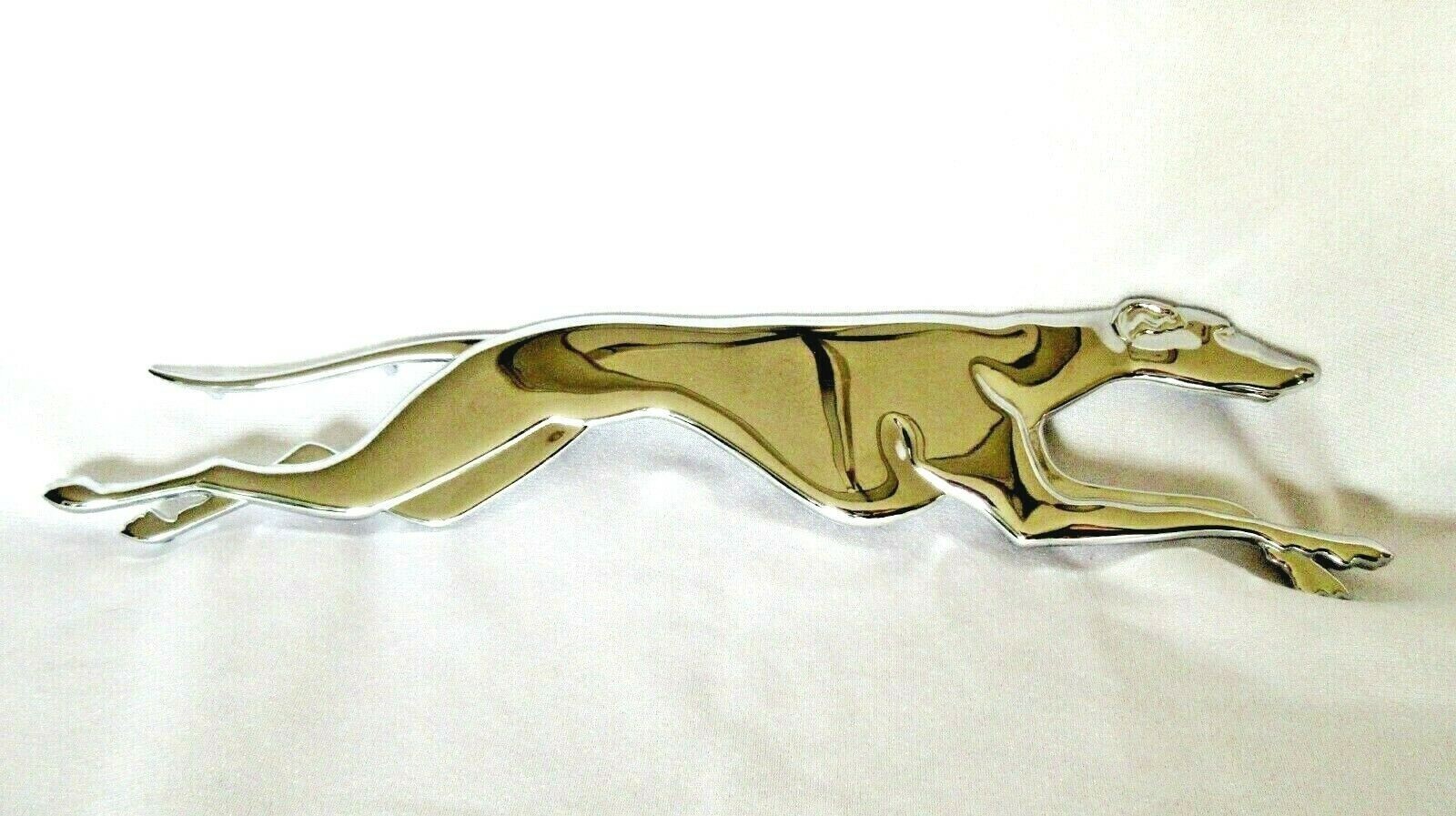 Vintage Rare Metal Greyhound Bus Coach Dog Emblem Collectable  13-7/8\
