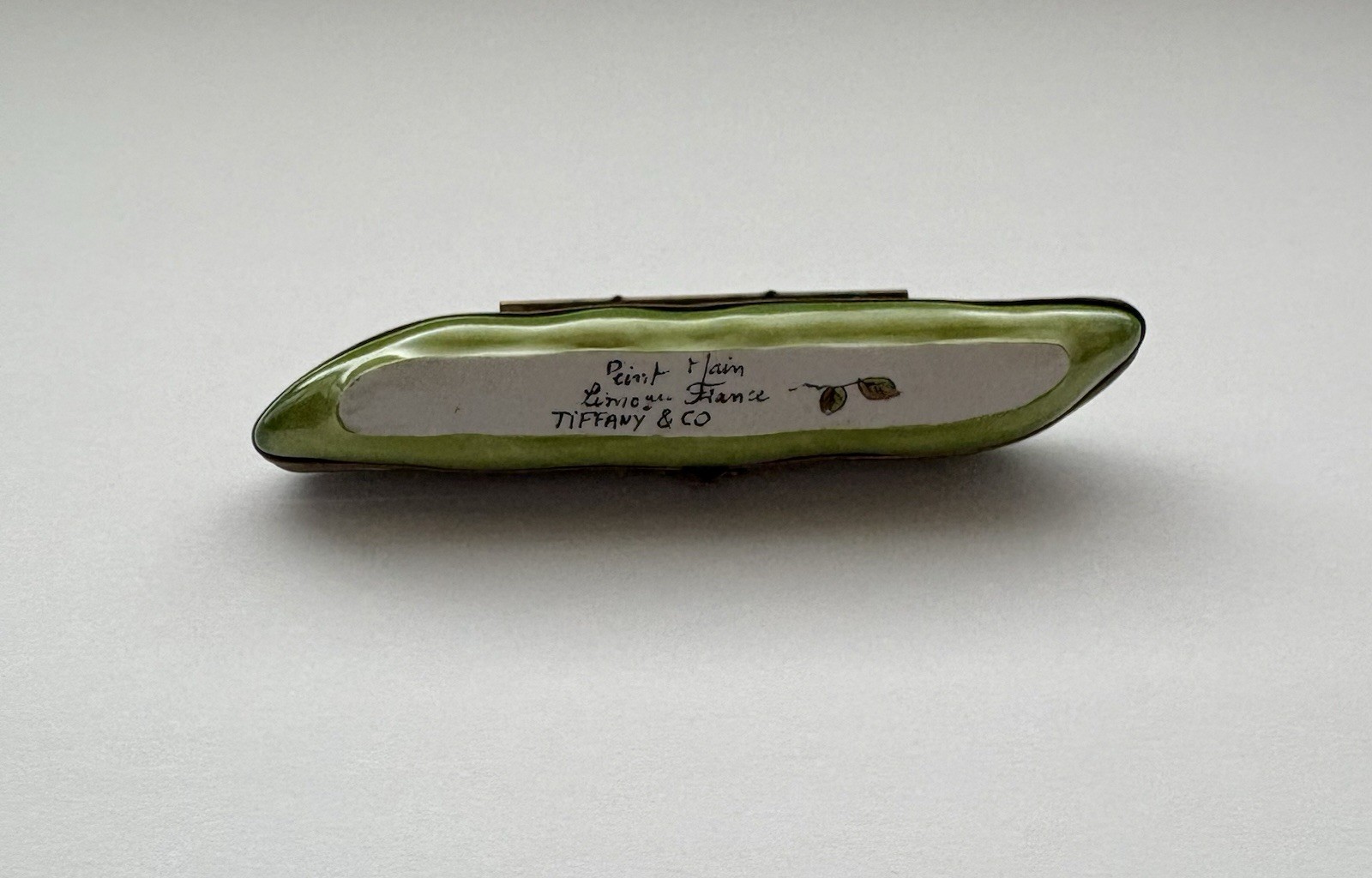 Tiffany & Co Limoges France Peapod Trinket Box Hand Painted Signed
