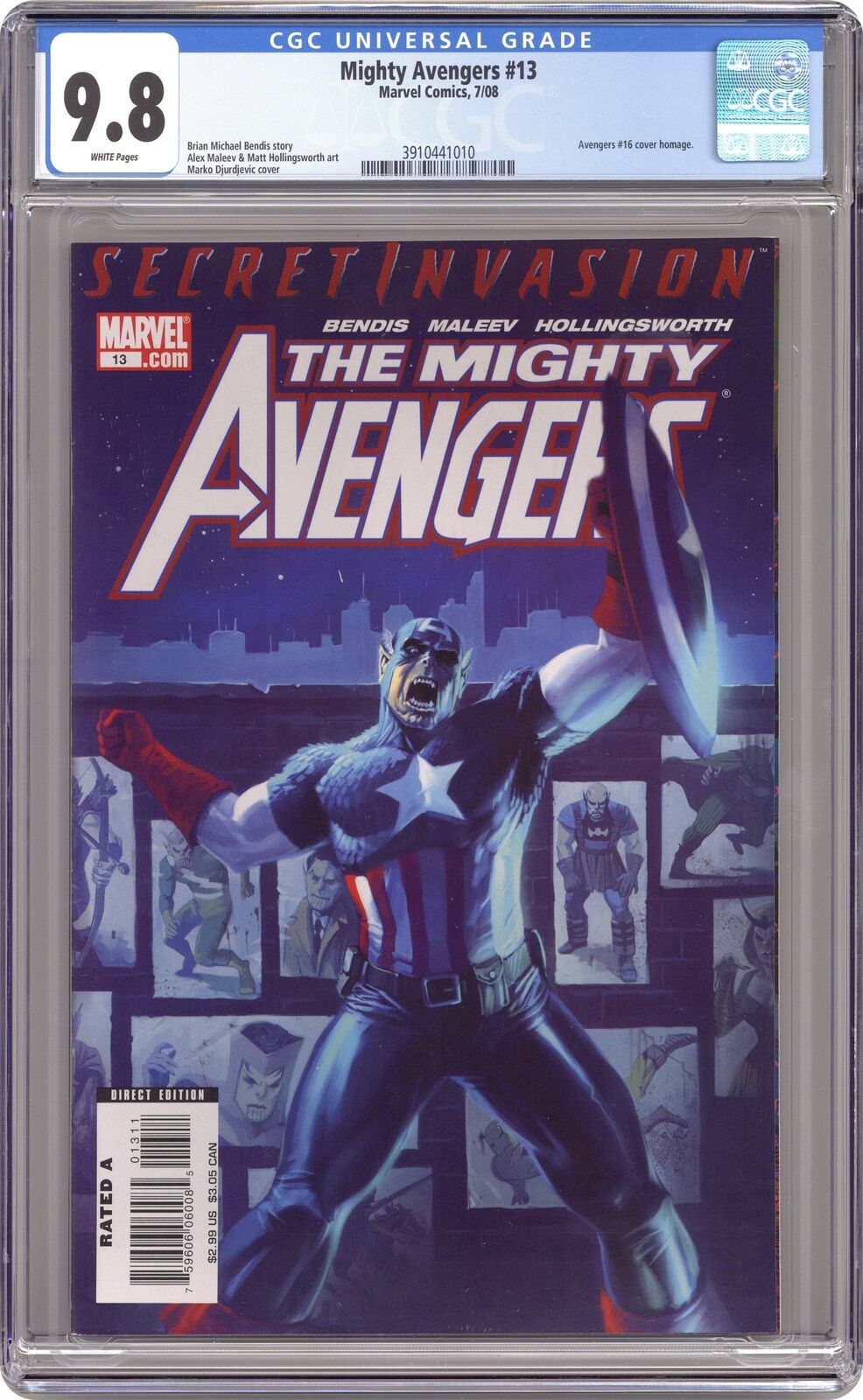 Mighty Avengers #13A Djurdjevic CGC 9.8 2008 3910441010