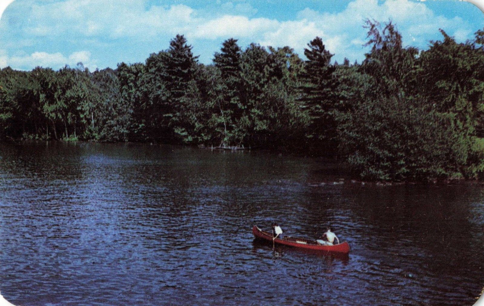 Rhinelander WI Wisconsin, Canoeing Trip, Vacationland Scene, Vintage Postcard