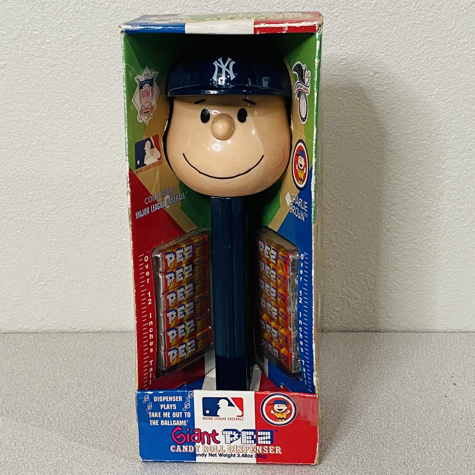 Charlie Brown New York Yankees GIANT Pez Dispenser New In Box Vtg 2003 Musical