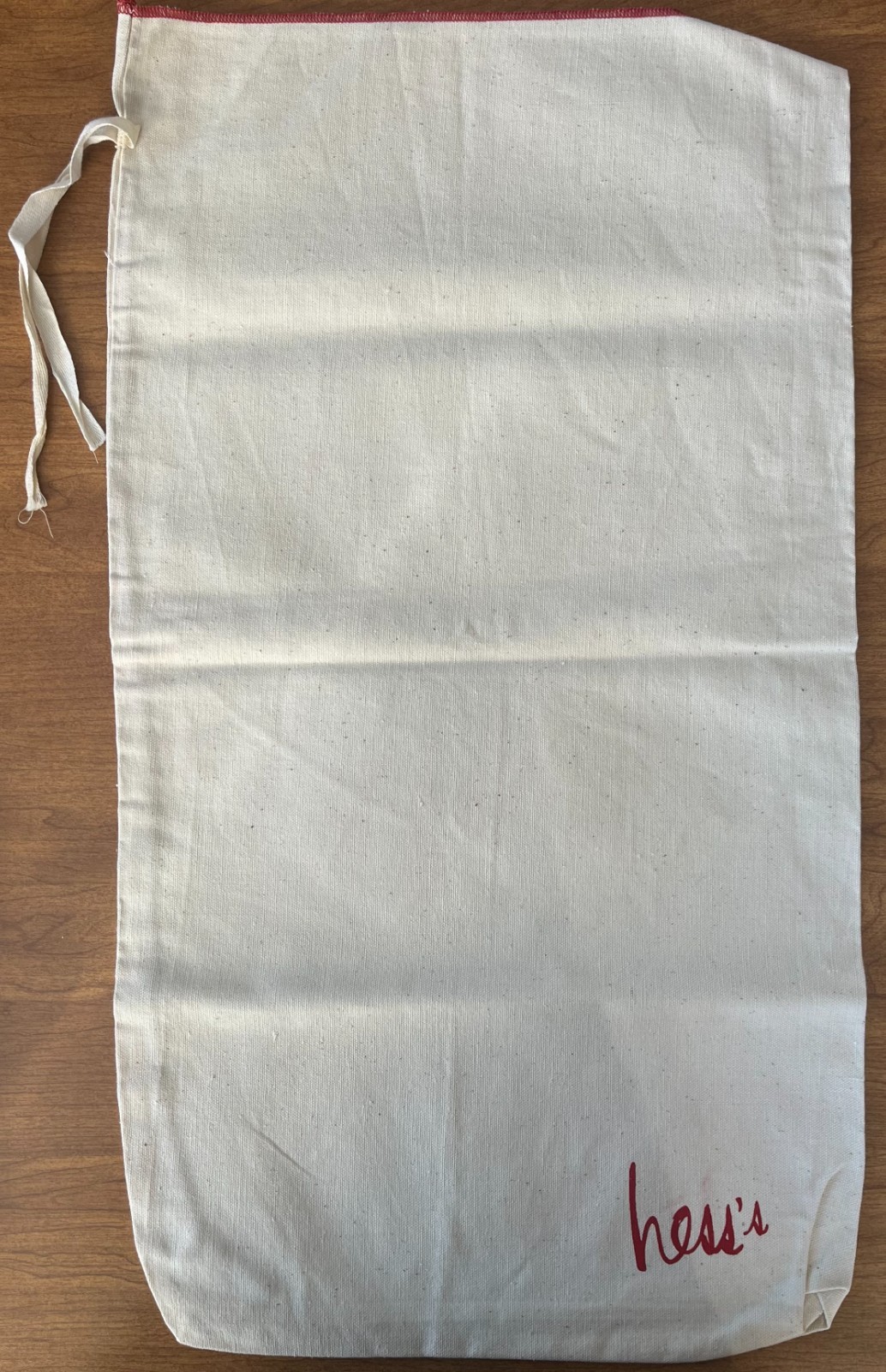 Rare Vintage Hess's Department Store Santa Sack Canvas Bag 25x13.5 Allentown PA