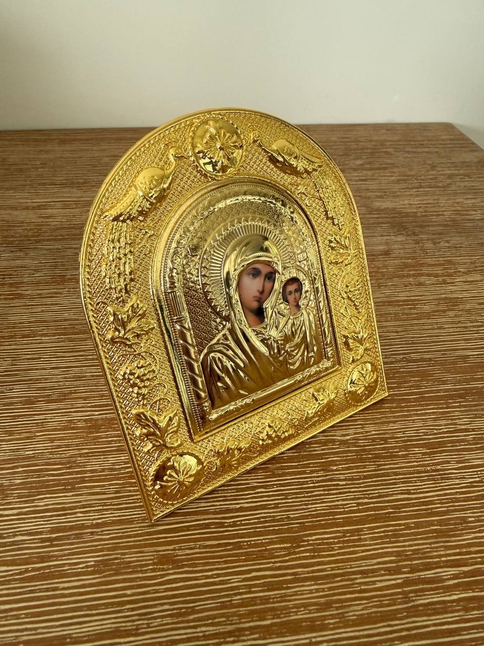 Russian Orthodox Icon of Our Lady of Kazan - Gold Color - 21x17cm
