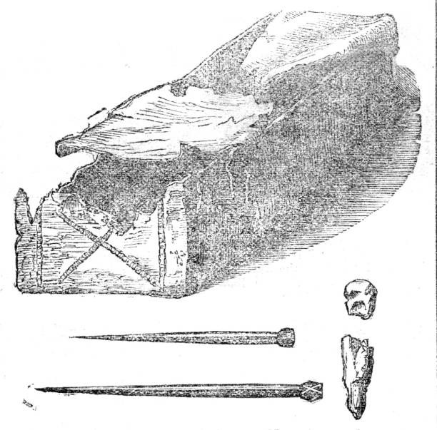 Roman leaden coffin found in Bethnal Green east London 1862 As Mr - Old Photo