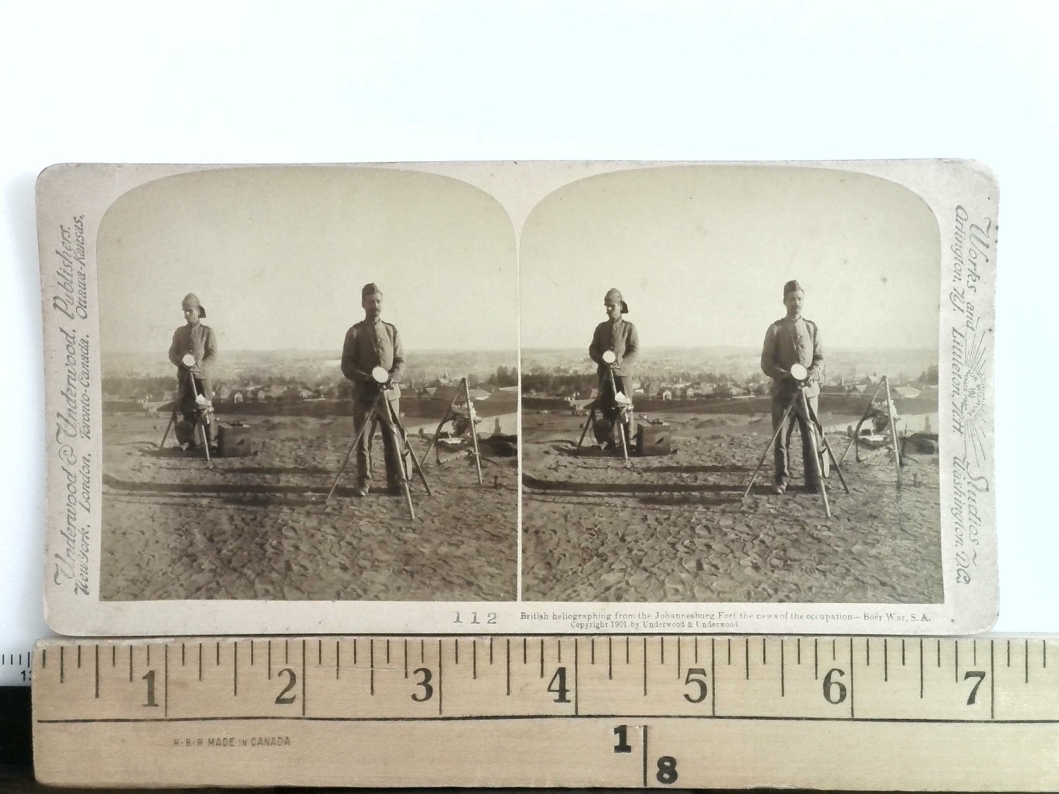 Boer War Stereoview Underwood & Underwood 1901 British Heliograph
