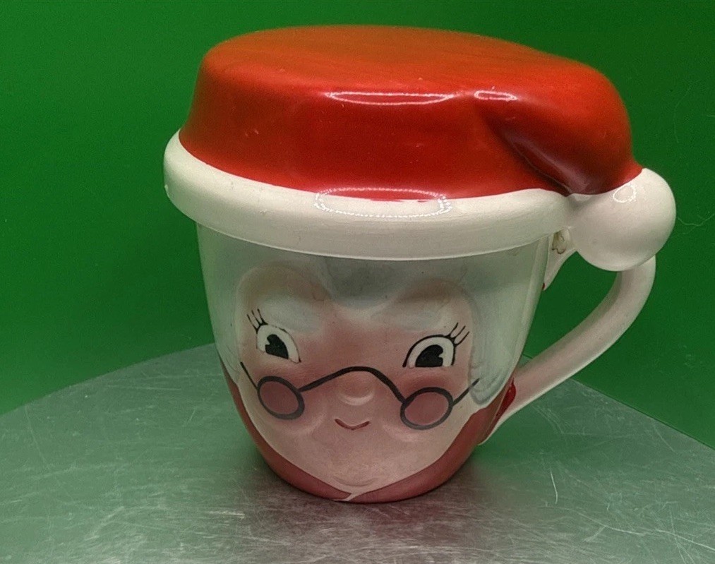 Vintage Mrs Santa Claus Mug And Ashtray Set