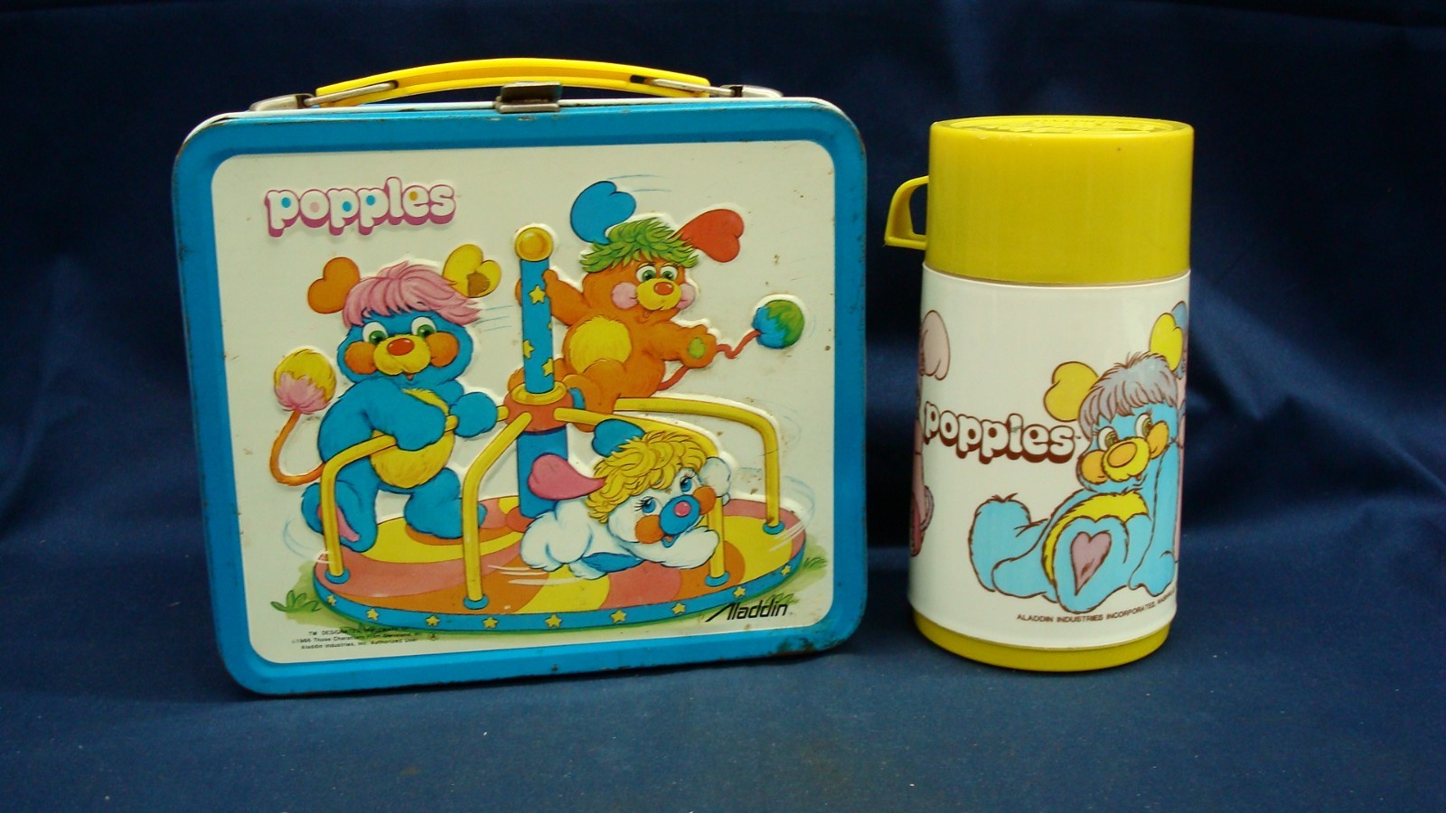 Vintage Aladdin 1986 POPPLES Metal Lunch Box & Thermos Cleveland