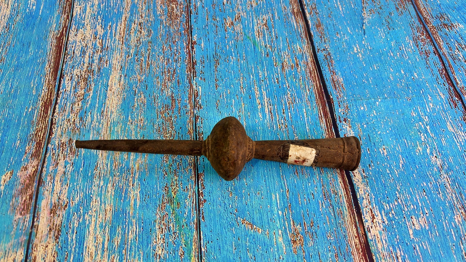 Antique Hand-Forged Iron Spear with Iron Tip S1
