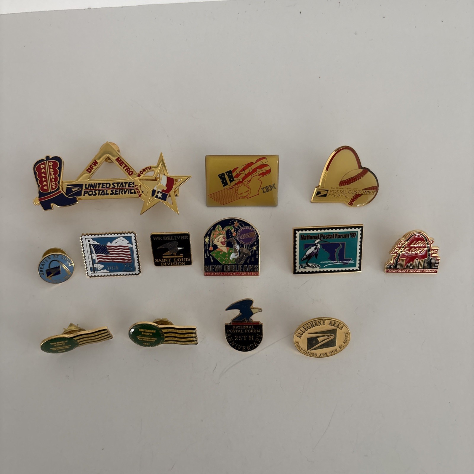 Lot of 13 Vintage USPS and Postage Stamp Lapel Pins - 