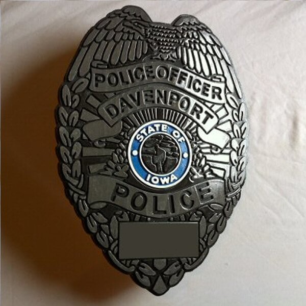 Police Davenport 3D routed wood  patch plaque sign Custom
