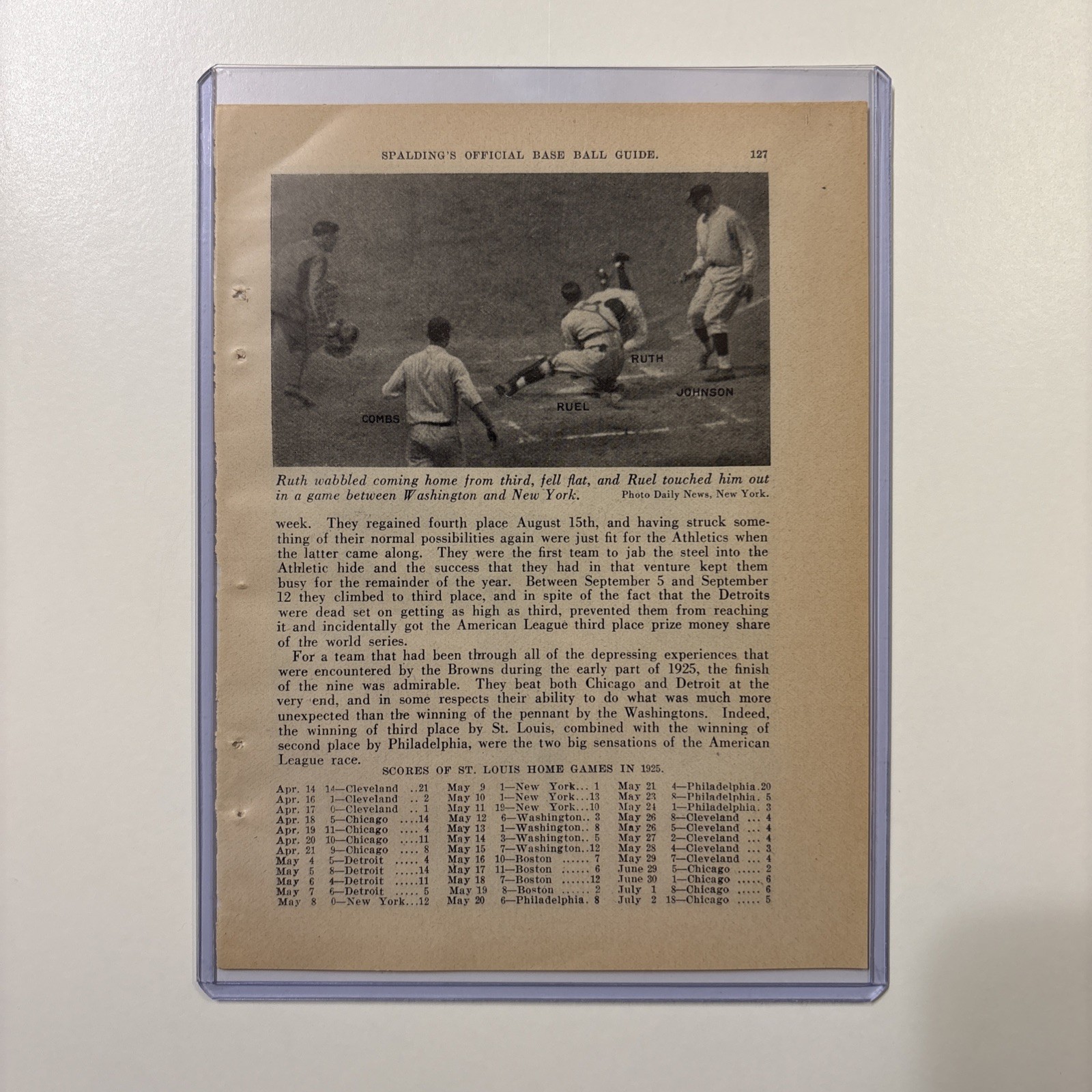 1925 Babe Ruth & Walter Johnson Picture/Chicago White Sox Chief Bender HOF Rare