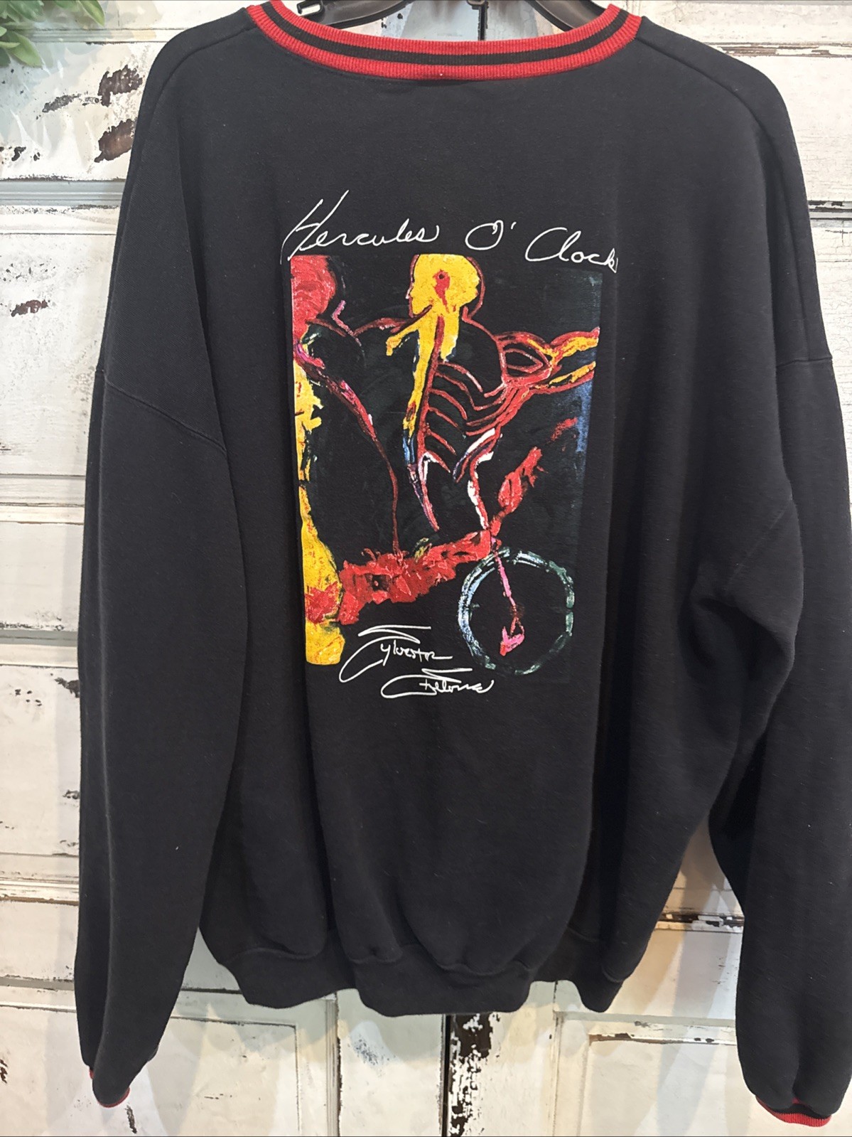 Vtg. Planet Hollywood Celebrity Sweatshirt Sylvester Stallone Hercules O Clock