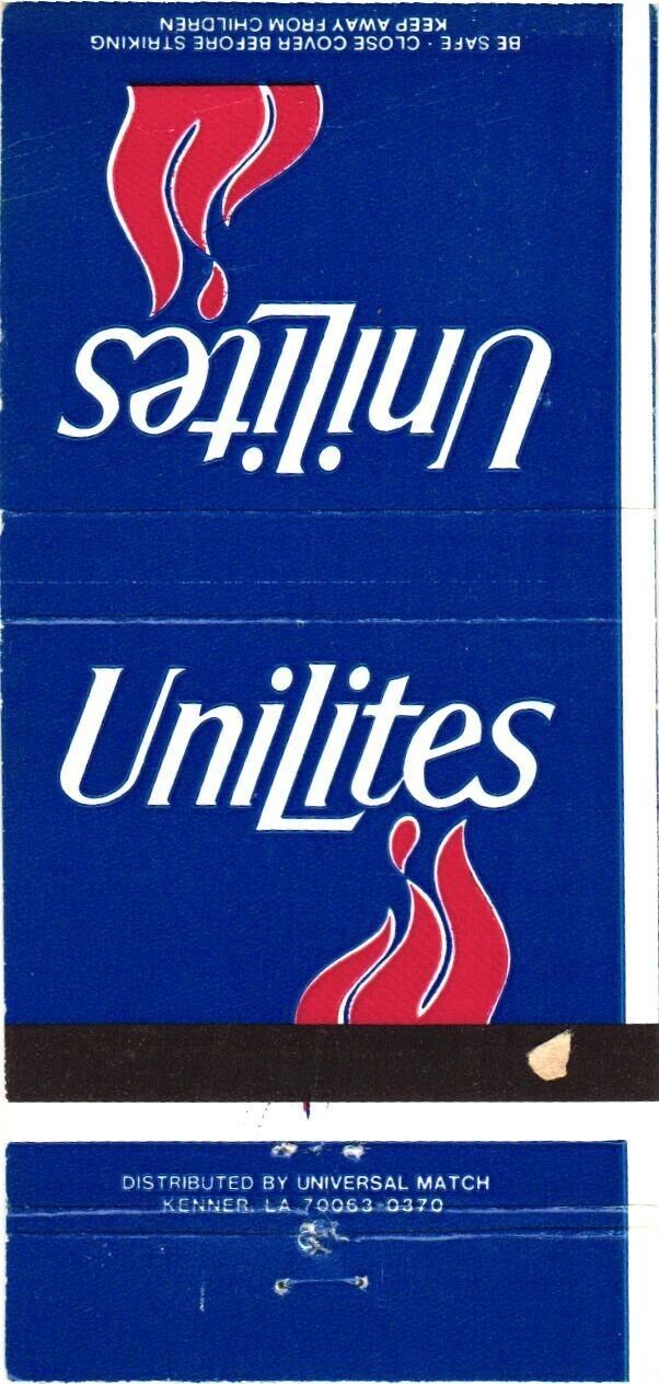 Unilites, Flame Logo Vintage Matchbook Cover