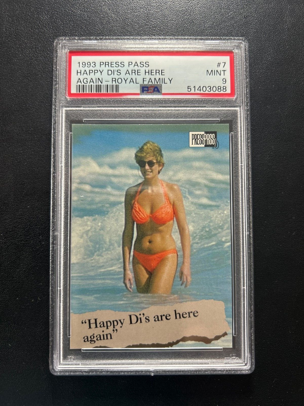 Princess Diana Happy Di's Royal Family 1993 Press Pass #7 PSA Graded Mint 