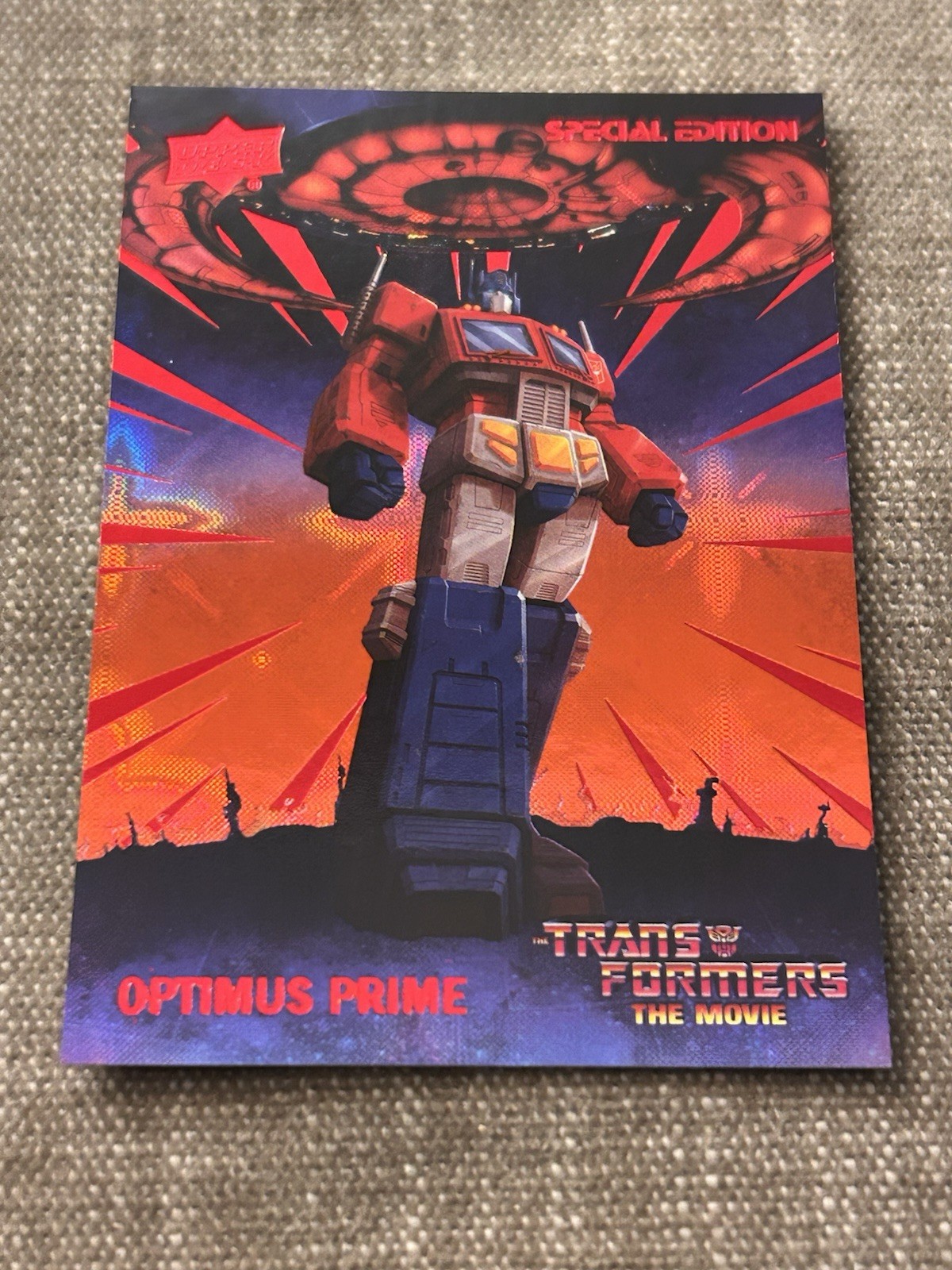 2026 Upper Deck Transformers Optimus Prime #1 Anniversary Red 1582/1986