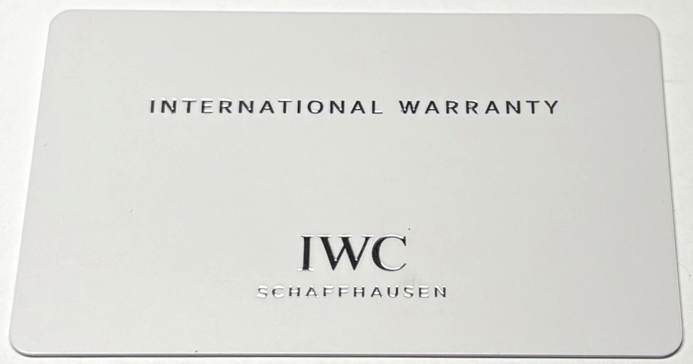 IWC IW376805 Aquatimer Chronograph Warranty Certificate Guarantee 2015 5 Serial