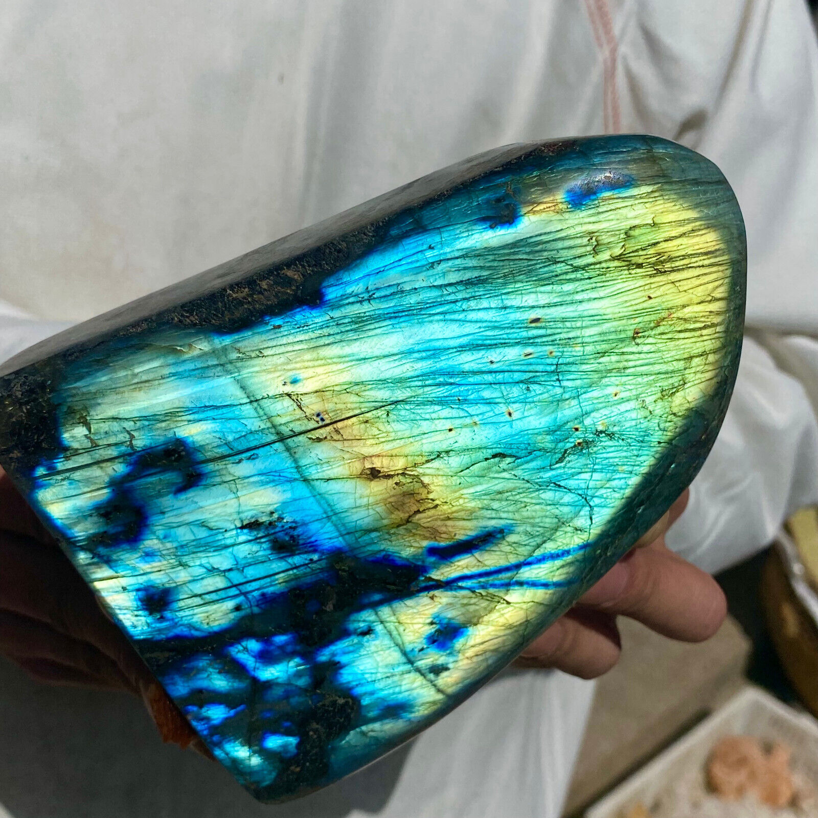 3.6lb Large Natural Labradorite Quartz Crystal Display Mineral Specimen Healing