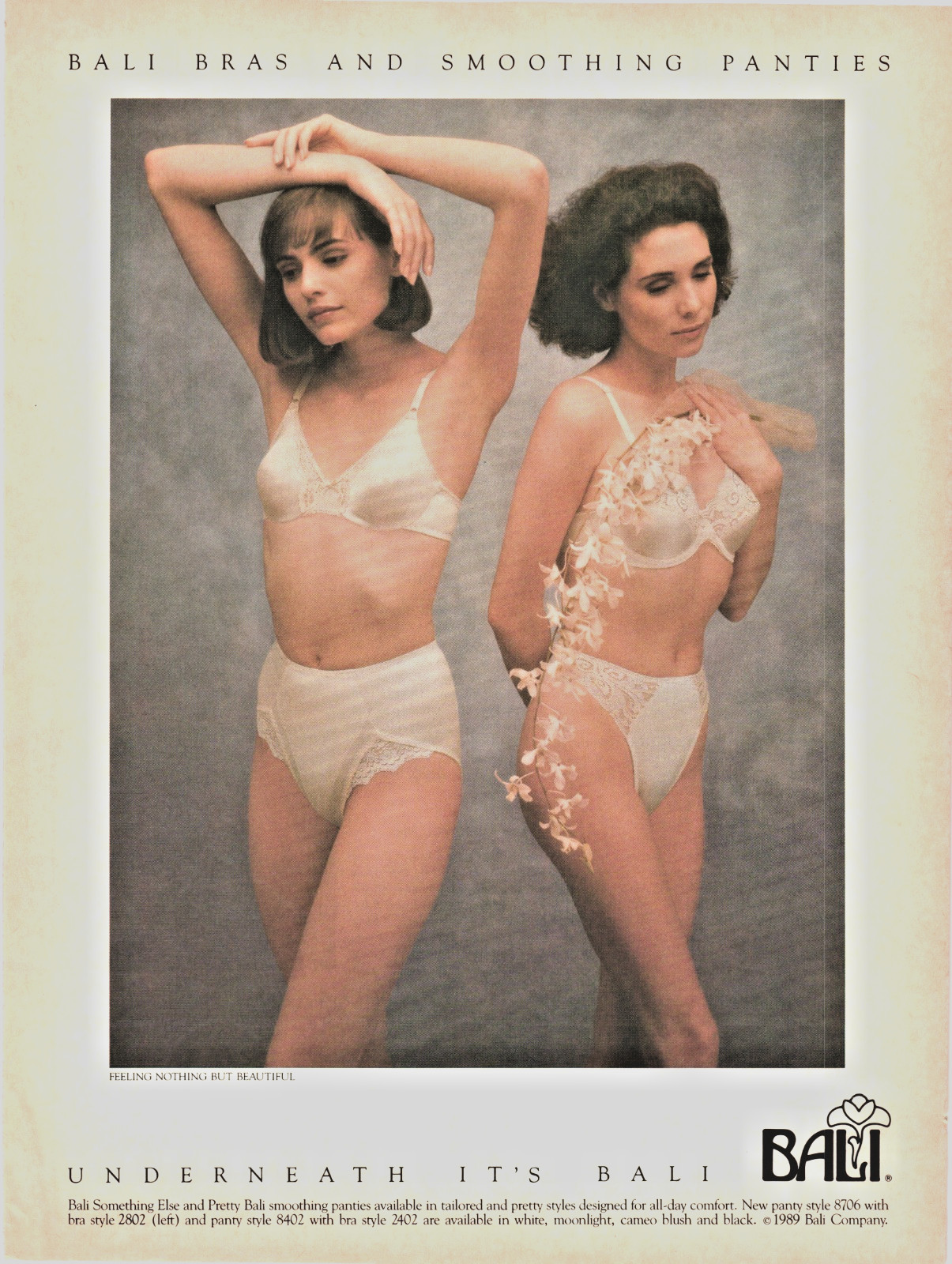 80s Print Ad Lingerie Models Bali Bras & Smoothing Panties Womens Underwear 002