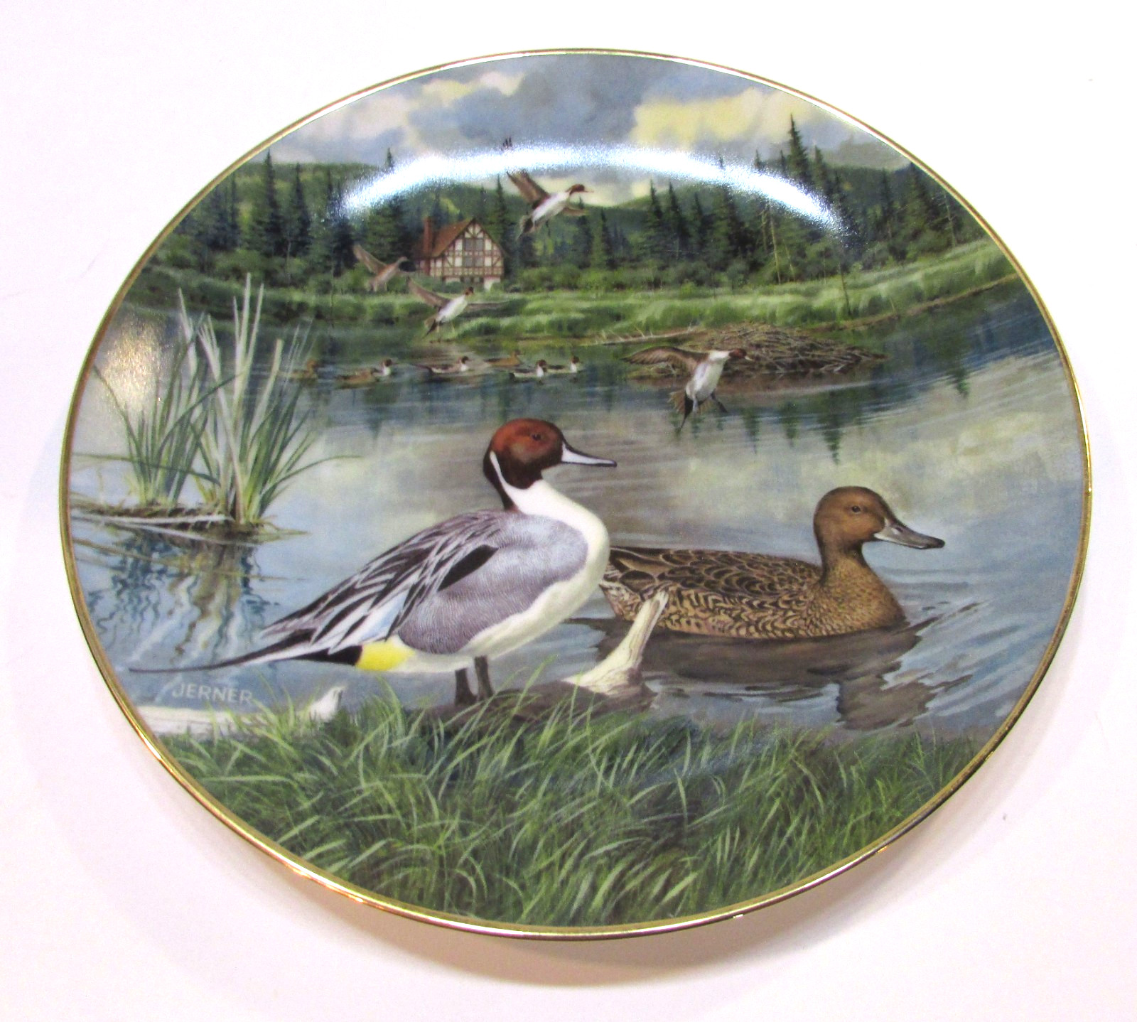 Vintage 1986 Porcelain Knowles Collector Plate Pintail Duck Plate Bart Jerner