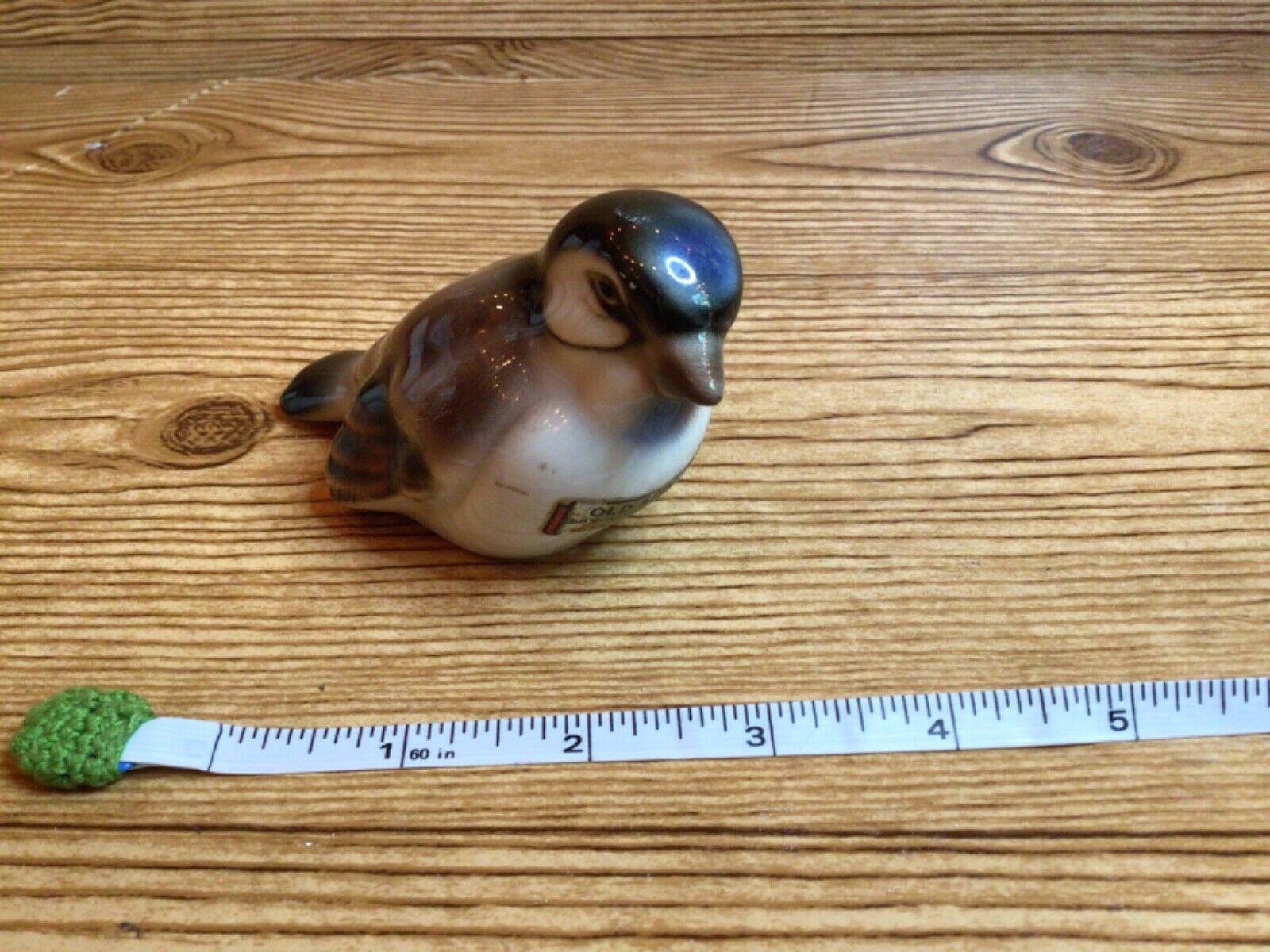 VTG Porcelain Glazed Ceramic Sparrow Bird Figurine EUC