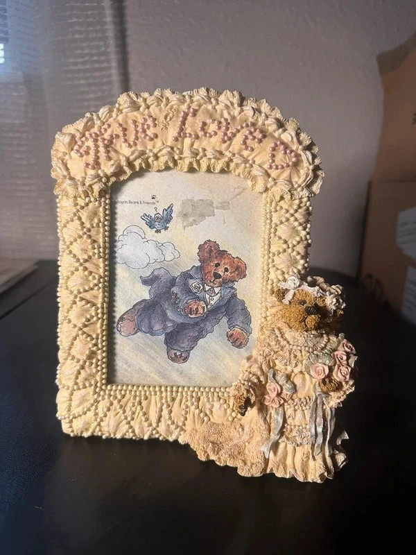 Vintage 1998 Boyds Bears Bailey True Love Wedding Photo Frame #27351 Vintage 1998 Boyds Bears Bailey True Love Wedding Photo Frame #27351