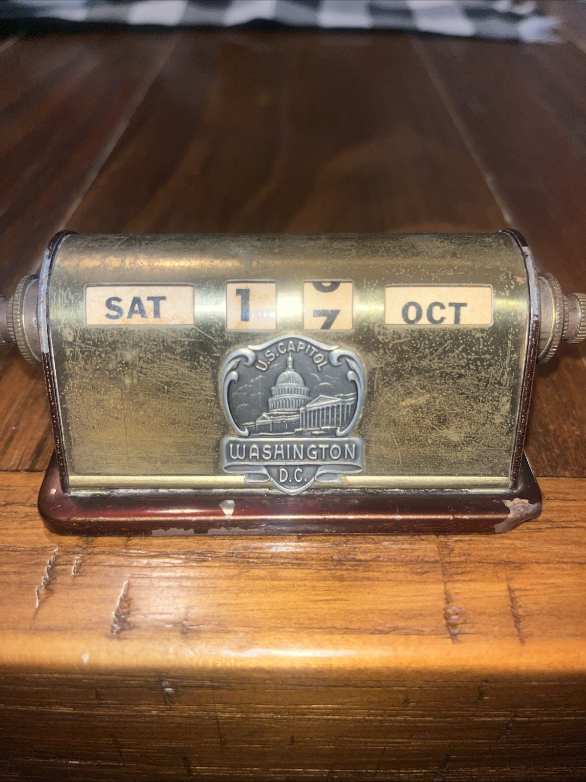 VTG PARK SHERMAN BRASS ROLLER PERPETUAL DESK US Capital Washington D.C.