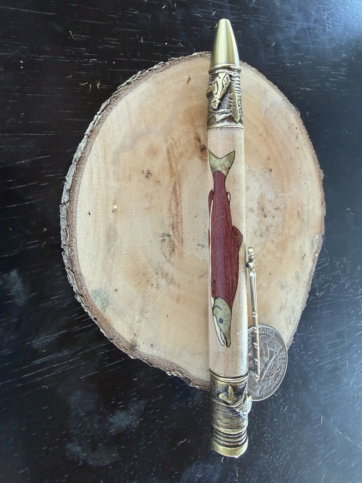 Handcrafted Salmon, Writing Pen Handcrafted Salmon, Writing Pen