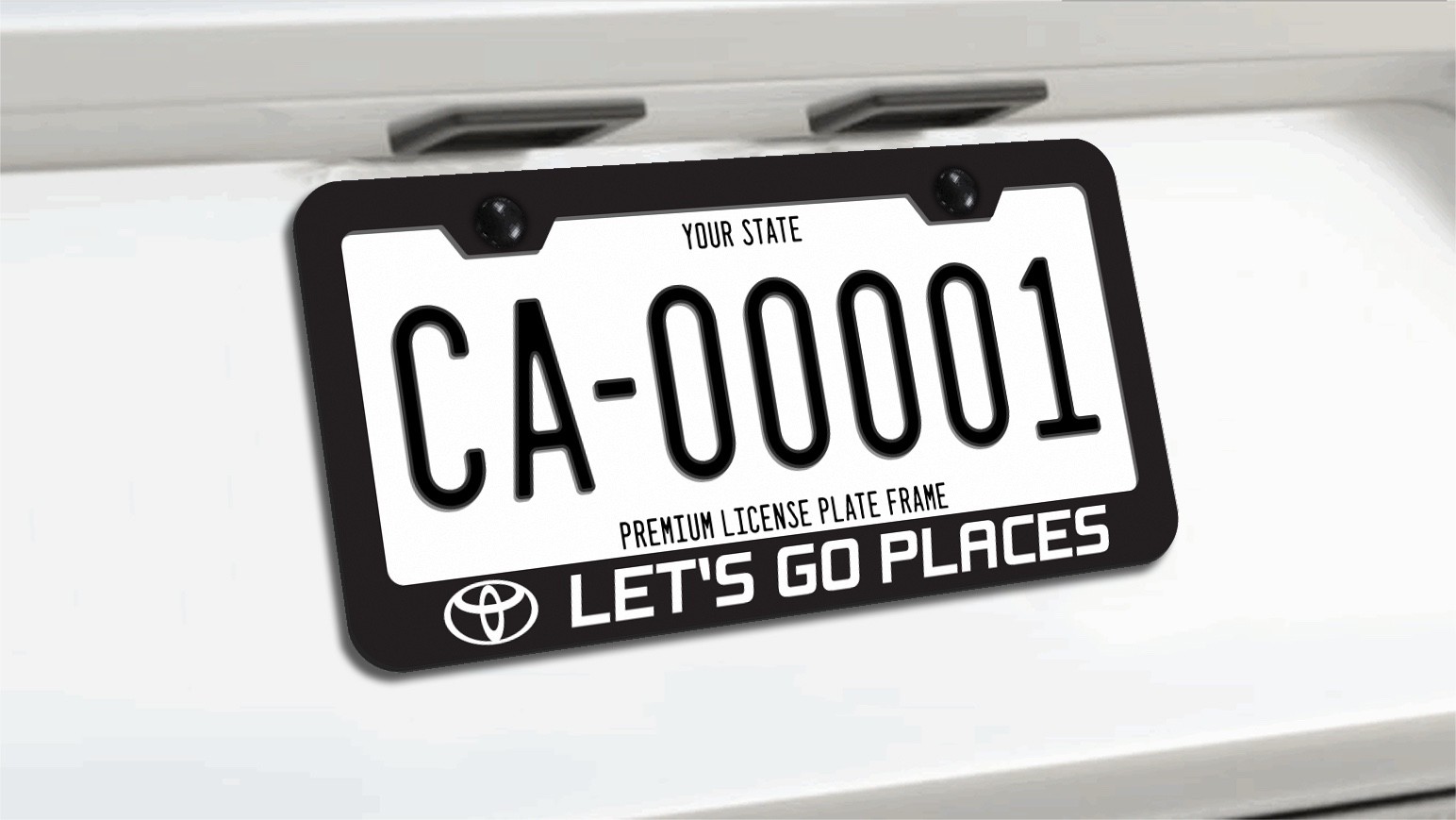 Toyota Place Let's Go Places Dealership License Plate Frame Metal Toyota Place Let's Go Places Dealership License Plate Frame Metal