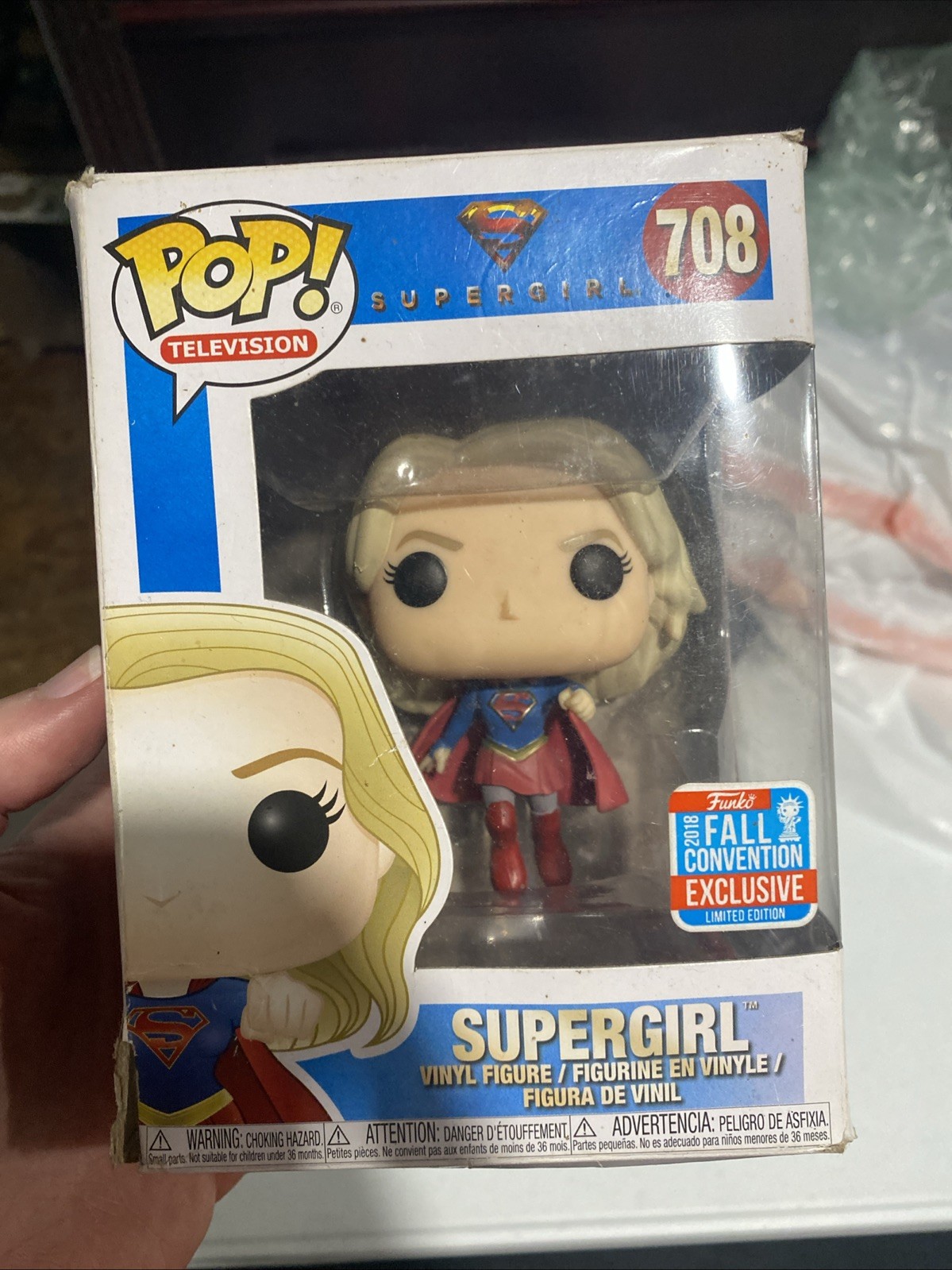 Funko Pop Television DC - Supergirl #708 - 2018 NYCC Fall Convention FLAWED BOX Funko Pop Television DC - Supergirl #708 - 2018 NYCC Fall Convention FLAWED BOX