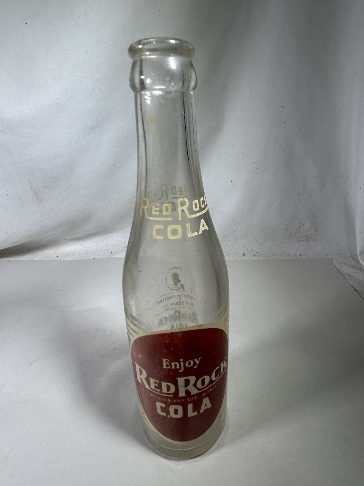 Vintage Red Rock Cola Soda Bottle Hawkinsville GA Oval Logo ACL Glass