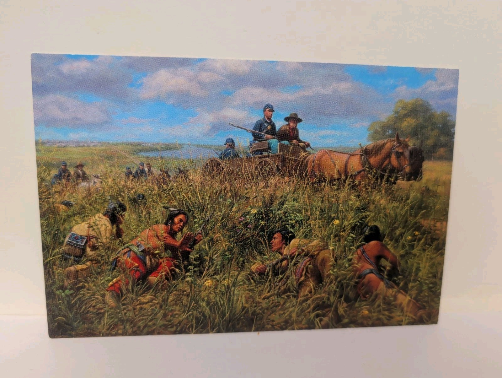 2010 David Geister oil on Canvas Repro Postcard ART Dakota Indian Sibleys Troops 2010 David Geister oil on Canvas Repro Postcard ART Dakota Indian Sibleys Troops