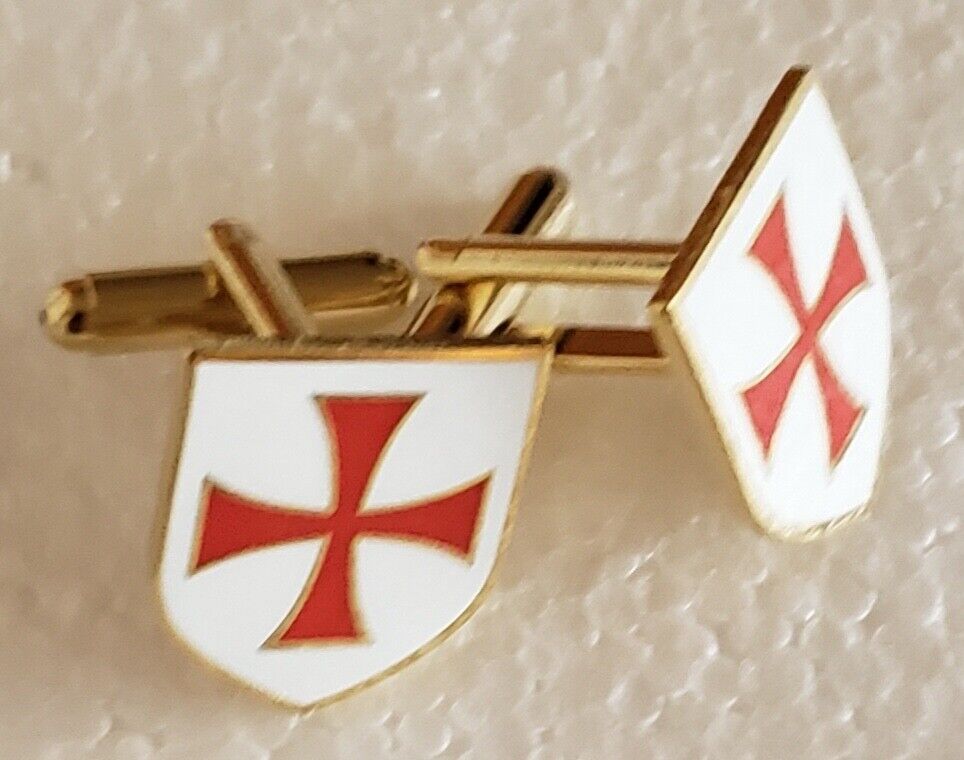 Crusaders Templar Knights Order Shield Cross Cuff Links
