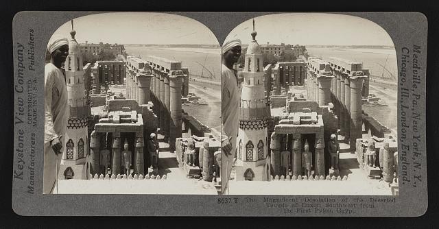 Photo:Luxor Egypt 1935 Temple of Luxor First Pylon Deserted View
