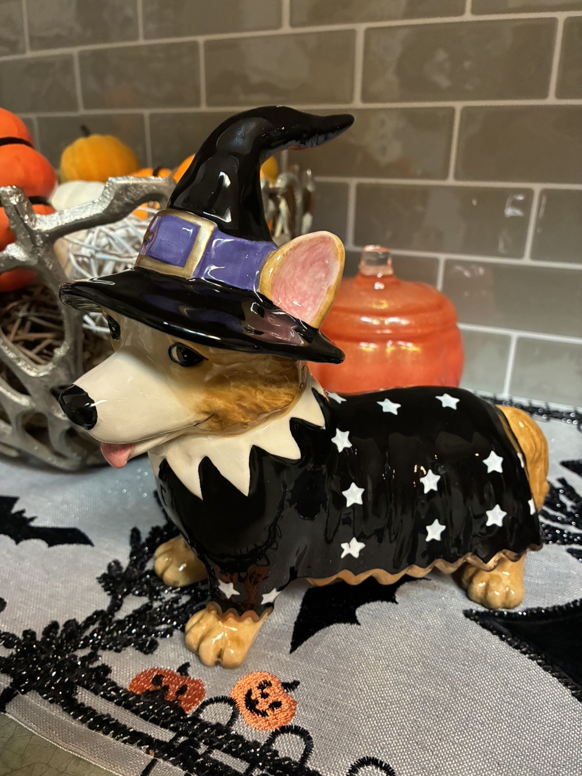 Blue Sky Clayworks Corgi Dog Wizard Halloween Figurine  7