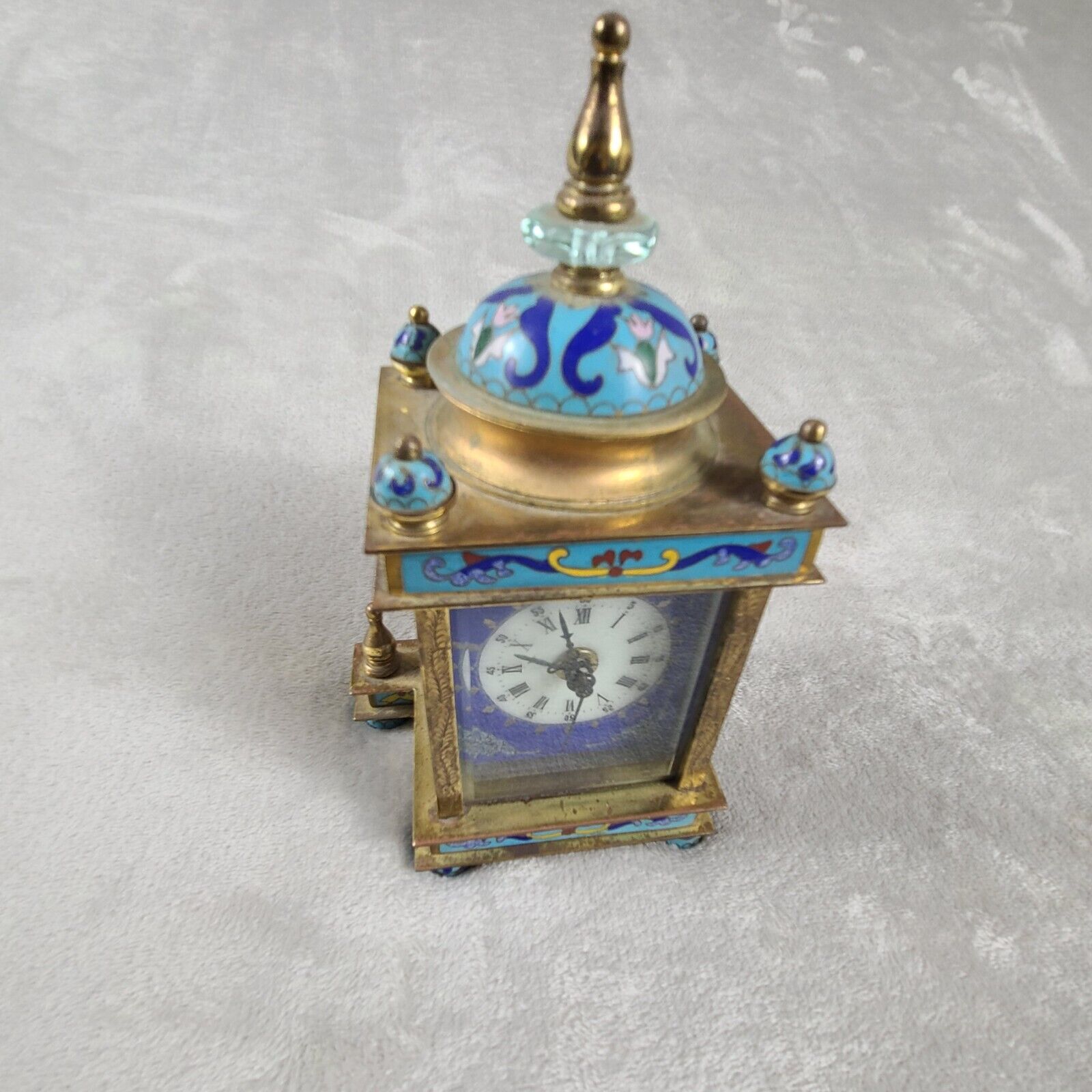 vintages Chinese cloisonne Enamel Electronic clock ''Not Working''