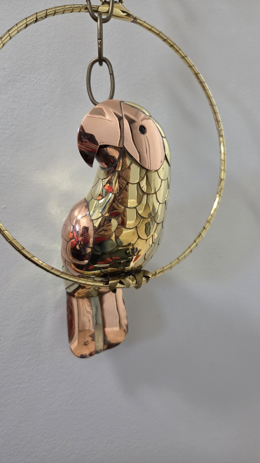 BEAUTIFUL Vintage Brass Copper Parrot by Artist Sergio Bustamante Attributed