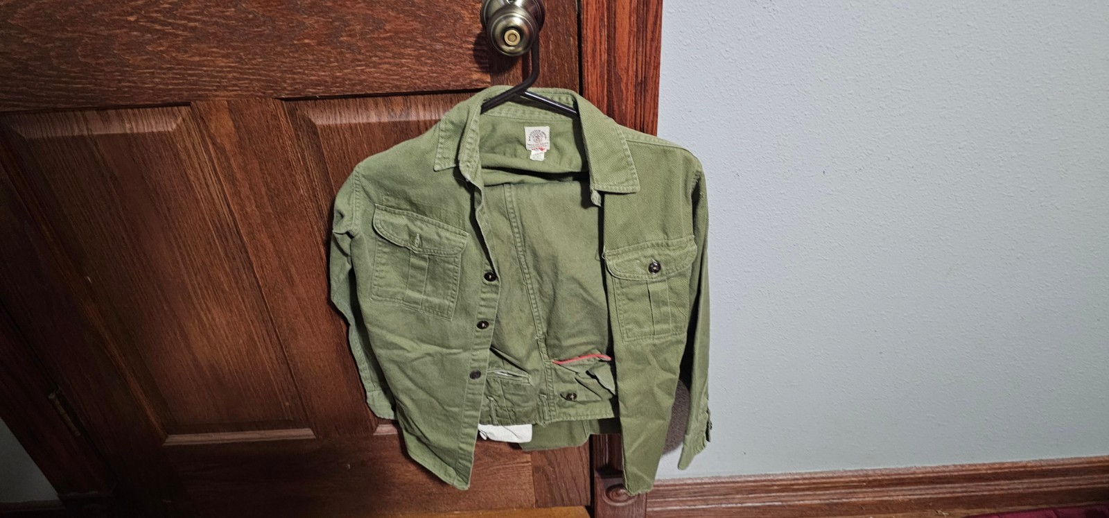 Vintage Boy Scouts of America Official Sanforized Olive Green Uniform Shirt Vintage Boy Scouts of America Official Sanforized Olive Green Uniform Shirt