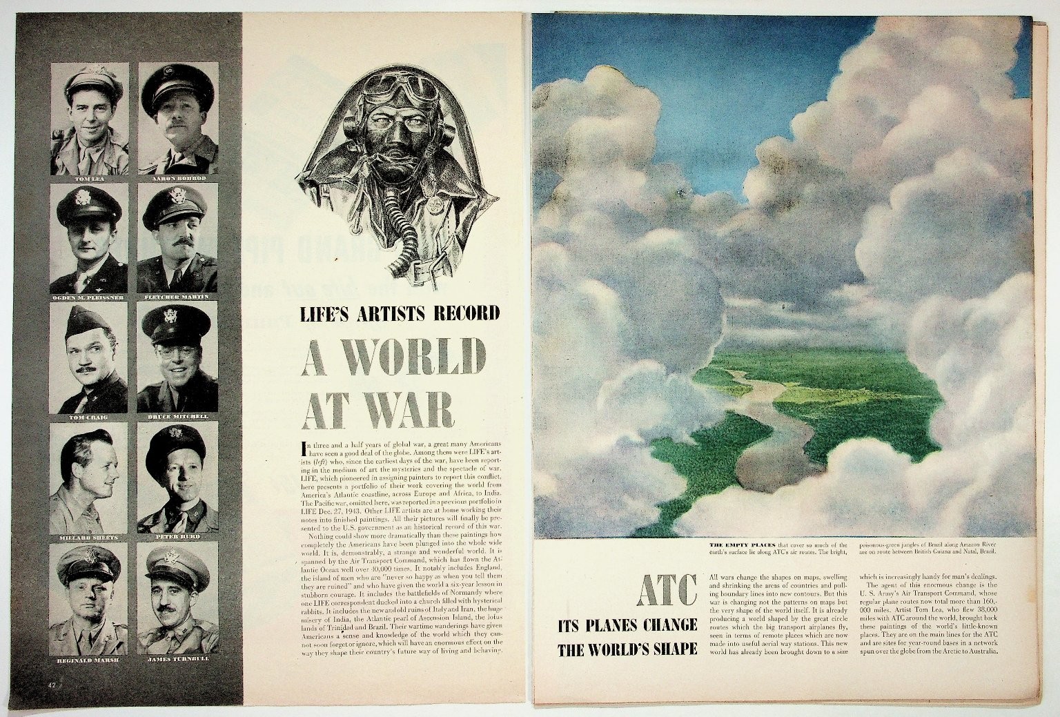 1940s LIFE Magazine WWII Art Spread World at War Normandy England Italy Brazil 1940s LIFE Magazine WWII Art Spread World at War Normandy England Italy Brazil
