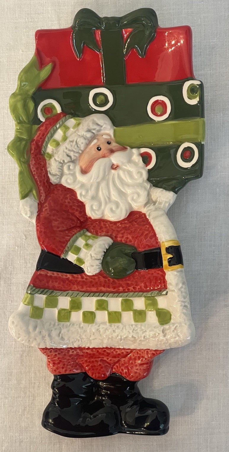 Vintage Fitz and Floyd Holiday Cheer Santa Claus Ceramic Spoon Rest 9\