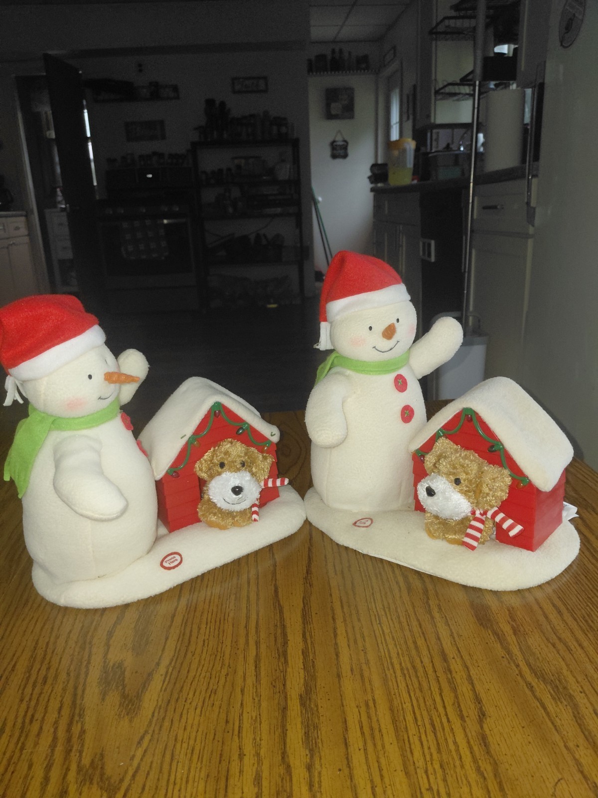 2 Hallmark 2011 Snowman Deck the Halls Duo Jingle Pals Plush Toy with Dog